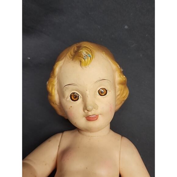 9” Baby Jesus Soft Rubber Posable Moveable Arms / Ideal Co. / Vintage Nativity - Picture 2 of 5